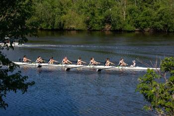 The girls 8+ team in the finals. (Photo courtesy Allison Langley)