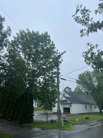 The transformer that sustained a fire June 9 in Rockport Village. (Photo courtesy Rockport Fire Dept.)