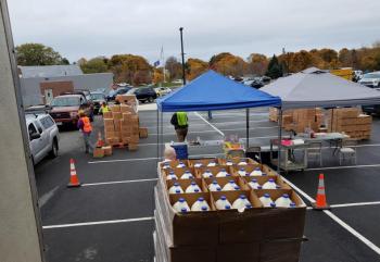 Food ready to be distributed during the pandemic lockdown. (Photo by Candice Richards)