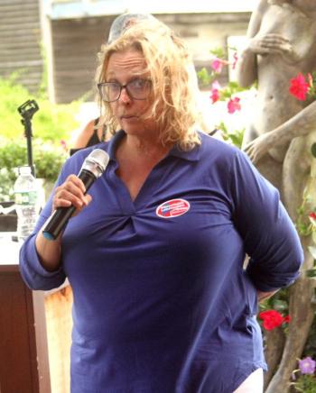 Rep. Holly Stover says a few words. STEVE EDWARDS/Boothbay Register