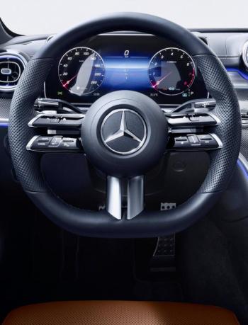 It’s hardly a Formula One steering wheel, but all of these controls (audio, phone, cruise control, MBUX, etc.) are now touch-sensitive slide/swipe types that require some digital dexterity.