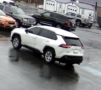 A photo of the vehicle in question shared by Hancock County Police. This vehicle is reportedly identical or nearly identical to the one seen in the Belfast incidents.