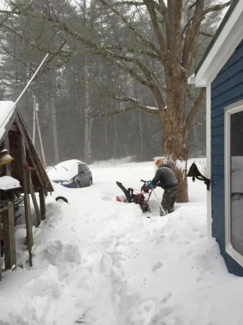 snow blowing