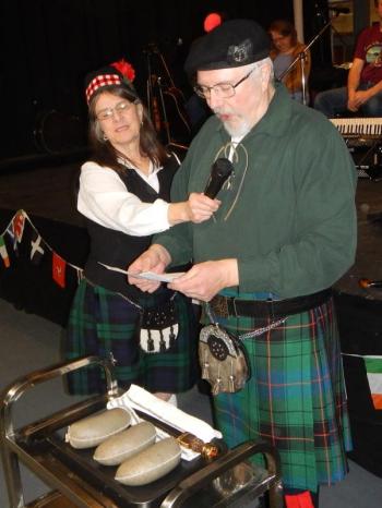 Address to the haggis. Photo courtesy Maine Celtic Celebration