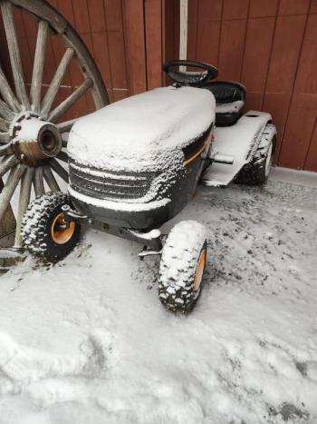 A modified lawnmower remains hopeful for the return of Thunder Valley Mower Racing ice races... (Photo by Brian Moody) Mower