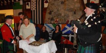 The haggis arrives! An entire ceremony around Scotland’s most beloved (and reviled) food is planned. Photo courtesy Maine Celtic Celebration