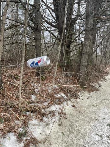 An odd decoration on the side of the Ducktrap Road (Photo by Ed O’Brien) Can