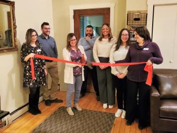 Dawn Wintle, Jake Leonard, Amber Cobb, Bobby Treworgy, Devin Brown-Hammond, Amanda Gonzales, Cindy Phelps. Not pictured, Bobbie Grenier, Corey St. Pierre and Brittany Albert. (Photo courtesy Belfast Area Chamber of Commerce)
