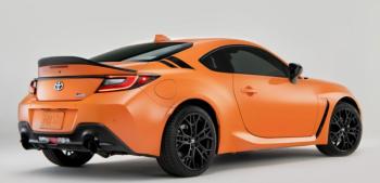 This is the 10th-anniversary GR86, limited to 860 cars with special cosmetics. But all 2023 86s come with a repowered engine, Michelin Pilot tires, a 6-speed close-ratio manual gearbox (an automatic is available), a limited-slip rear diff, oversize disc brakes and taut steering and handling.