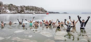 The Wicked Nippy Dippers, on Feb. 26, 2023, in Rockport Harbor. (Photo by Peter Ralston)