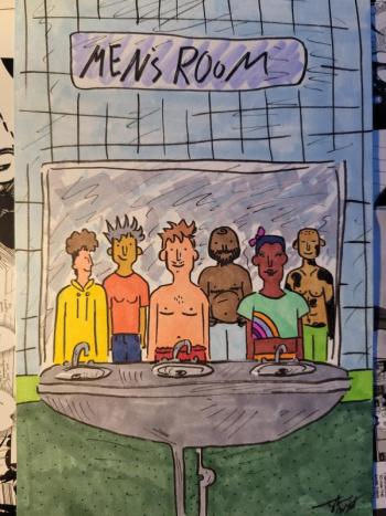 Men’s Room by Tyler West. (Photo courtesy OUT Maine)