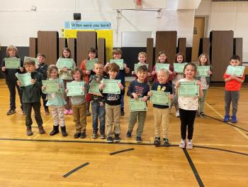 Most Improved Student Award: Front: Alden Wakem, Paige Feltis, Ryman Ames-Allan, Darius Foster, Jordan Stewart, Milo Fisher, Kaleb Barnard, Giuliana Rubino. Back: Myles McMahon, Cole Beal, Emma Poland, Issac Hendron, Wyatt Mongeur, Emma Emery, Swayze Prior, Mya Rodriques, Hazel Dare, David Alvarez. (Photo courtesy Thomaston Grammar School)