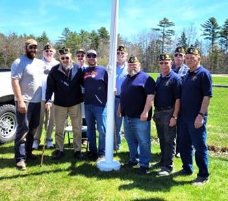 FTLL Field Legion Members identification: L-R front row; Clay Tolman, grandson; Maynard Tolman, Legion Honoree; Nate Tolman, grandson; Ed Ryan, 1st Vice Commander; John Hyssong, Sgt at Arms; Skip Pierce, Past Commander. Back row L-R; Jeff Sukeforth-Adjutant; Nelson Tolman-Legion member and Maynard’s son; Rev Dave Franclemont, Chaplain; and Norm Carver, Commander. (Photo courtsey Jeff Sukeforth)