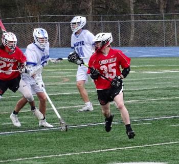 Camden Hills in its contest against Morse. Photo by Ann Pixley.