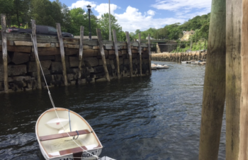 The Rockport Marine Park bulkhead area where Skyhook has been operating for four years. This photo was included in a January letter to the town’s Harbor Committee to illustrate the business location.