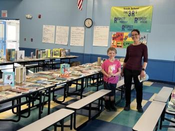 Jenny West (Title 1 teacher) is seen at most school events making sure that everyone gets free books through Books in Every Nook. (Photo courtesy Brenda Thomas)