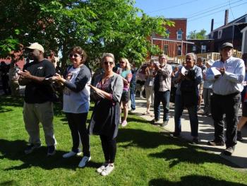 Some of the gathered crowd. (photo by Erica Thoms)