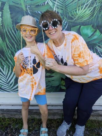 Alyvia Baughman and second grade teacher, Michelle Ford, are all smiles in the jungle. (Photo courtesy Thomaston Grammar School)