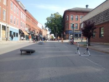 Not too many takers for the cornhole. (Photo by Sarah Thompson)