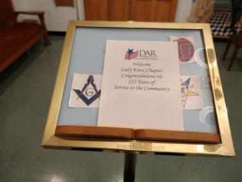 Masons welcome Lady Knox Chapter. (Photo courtesy Lady Knox Chapter, Daughters of the American Revolution)