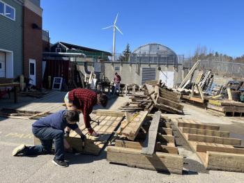 Denailing the old boardwalk (Photo courtesy the Hatchery)