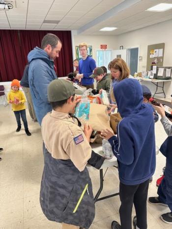Camden area Cub Scout Pack 200 collected clothes and food last November. Clothes went to heavenly threads and food went to Camden food pantry. (Photo courtesy Chuck Mahaleris)