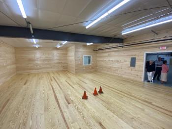 Inside the new wood shop. (Photo by by Louis Bettcher)