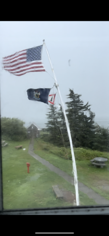 A video still from Diane Heath’s camera moments before the lightning strike. Photo courtesy Diane Heath