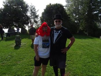 Chamber of Commerce Executive Director Dorothy Havey stands with Baron Bob Adler - who is a second-year baron.