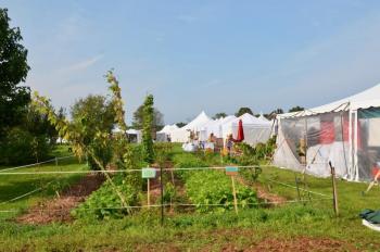 Gardens at the MOFGA fair grounds.