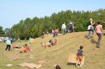 Sliding on the hill, all day for some.