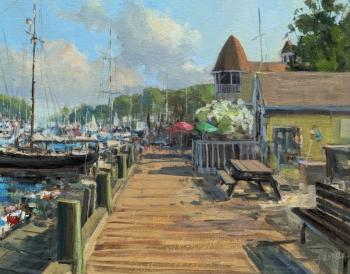 Jonathan Mcphillips, Graceful Landing, oil on panel. (Photo courtesy Camden Falls Gallery)