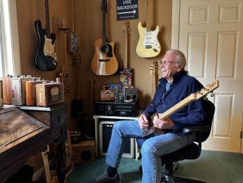 Jon Friese at his home office in Rockport. Photo courtesy Julia Pierce
