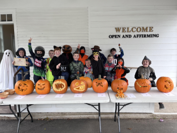 Camden Cub Scout Pack 200 won the Scoutiest Award for their participation in the Pumpkin Carving Competition this year. The Cubs had a hauntingly good time. (Photo courtesy Chuck Mahaleris)