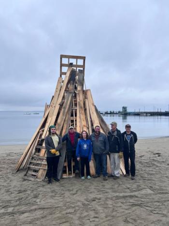 The completed pine pyramid. (Photo by Tracee O’Brien)