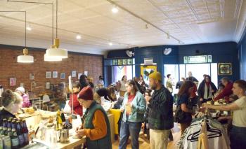 Shoppers packed into Waldoboro’s Perch Cafe for their first Queer Maker’s Market on Dec. 2. (Sarah Masters photo)