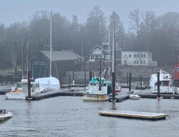 On Jan. 13, Camden took on the look of a predominantly working harbor, with visiting fishing vessels finding safe harbor from the storm.