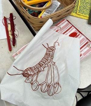 A hands-on learning course, “Illustrating Nature in Redwork” will be taught by Cyrene Slegona at Belfast Senior College this Spring Semester. (Photo provided by Belfast Senior College)