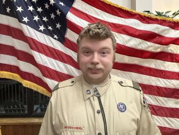 James Lent, in February, when he passed his Eagle Scout Board of Review. (Photo courtesy Chuck Mahaleris)