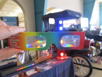 Special glasses to see the refractions of light. Photo by Kay Stephens