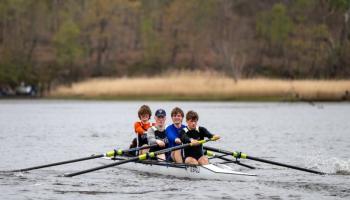 Ethan Cohen, Evan Fossum, Bennett Cohen and Connor Howland at Neponset. (Photo courtesy Kevin Brown)
