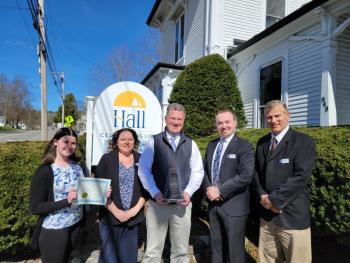 From Left to Right: Lexi Hartford, Funeral Director; Trenna Bragg, Tribute Team Manager; Michael J. Hall, Owner & Funeral Director;
William 'Will' Waldron, III, Apprentice; Jamie Keene, Crematory Operator and Funeral Attendant; Not pictured (and taking the photo) Liz Hall, CFO. (Photo courtesy Hall Funeral Homes)