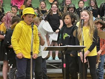 Ray Sargent, Legare Cuyler, Emma Emery, Grade 5. (Photo courtesy Thomaston Grammar School)