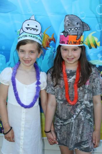 Marley Johnson and Caidence Knowlton pose at the photo booth. (Photo courtesy Thomaston Grammar School)