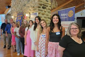 Group Photo L-R: Rotarian Kermit Voncannon, Club President Bob Bird, Scholarship Committee Tena Wallace, Jean Muriro, Hannah Erickson, Sara Nelson, Sophie Daggett, Geneva Alley, Hayley Tufts, and Scholarship Chairperson Marci Lambert. Not pictured are Maya Cannon and Evelyn Overlock. (Photo courtesy Rockland Rotary)