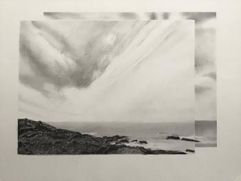 “Fast Moving Fog Bank, Monhegan” by Deb Vendetti. (Photo courtesy Rockport Public Library)