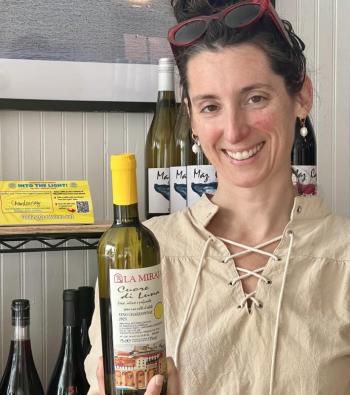 Johanna with wine from First Fig