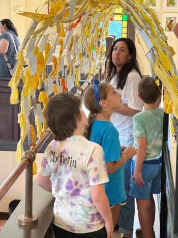Children viewing the exhibit at the Jewish Museum in Portland Aug. 1. (Photo courtesy Jordan Cohen)