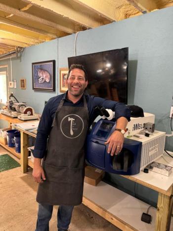 Jordan at his studio/mad scientist lair. (Photo by Ed O’Brien)