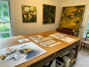 Some of Lynn Travis’s work. (Photo by Ed O’Brien)